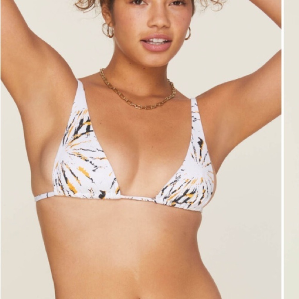 Andie Swim x Demi Moore The Tropez Bikini Top in White Fireworks Womens Size Med - Picture 3 of 10